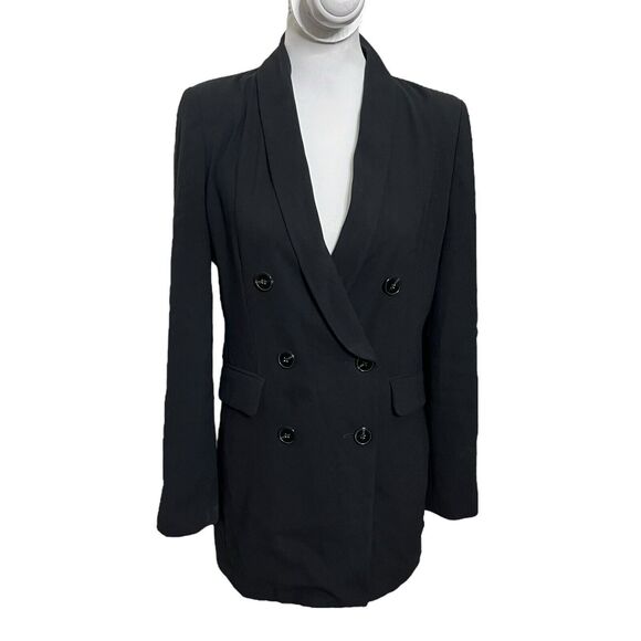 Zara Double Breasted Tailored Blazer Black Women’s Size Small Workwear - Picture 1 of 12